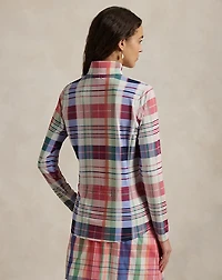Plaid Stretch Jersey Quarter-Zip