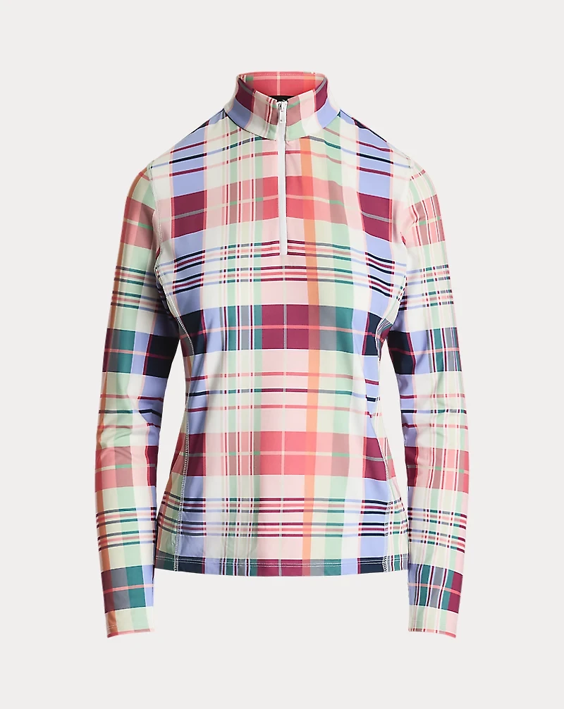 Plaid Stretch Jersey Quarter-Zip