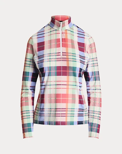 Plaid Stretch Jersey Quarter-Zip