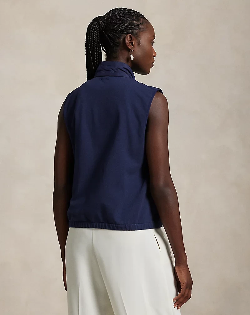 Hybrid Quilted-Panel Sleeveless Zip Vest