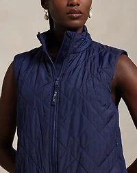 Hybrid Quilted-Panel Sleeveless Zip Vest
