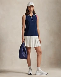 Slim Fit Sleeveless Quarter-Zip Polo