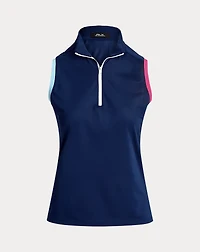 Slim Fit Sleeveless Quarter-Zip Polo