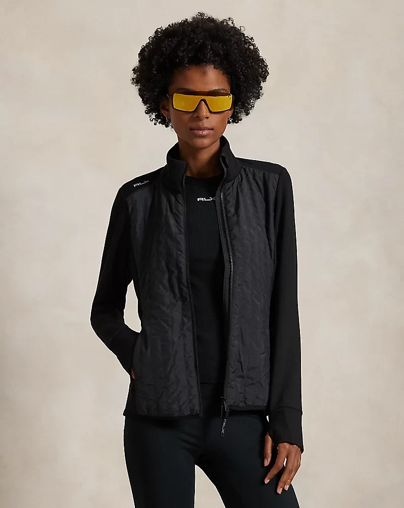 Quilted-Panel Zip Jacket