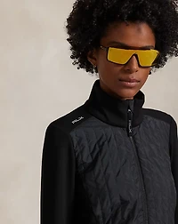 Quilted-Panel Zip Jacket