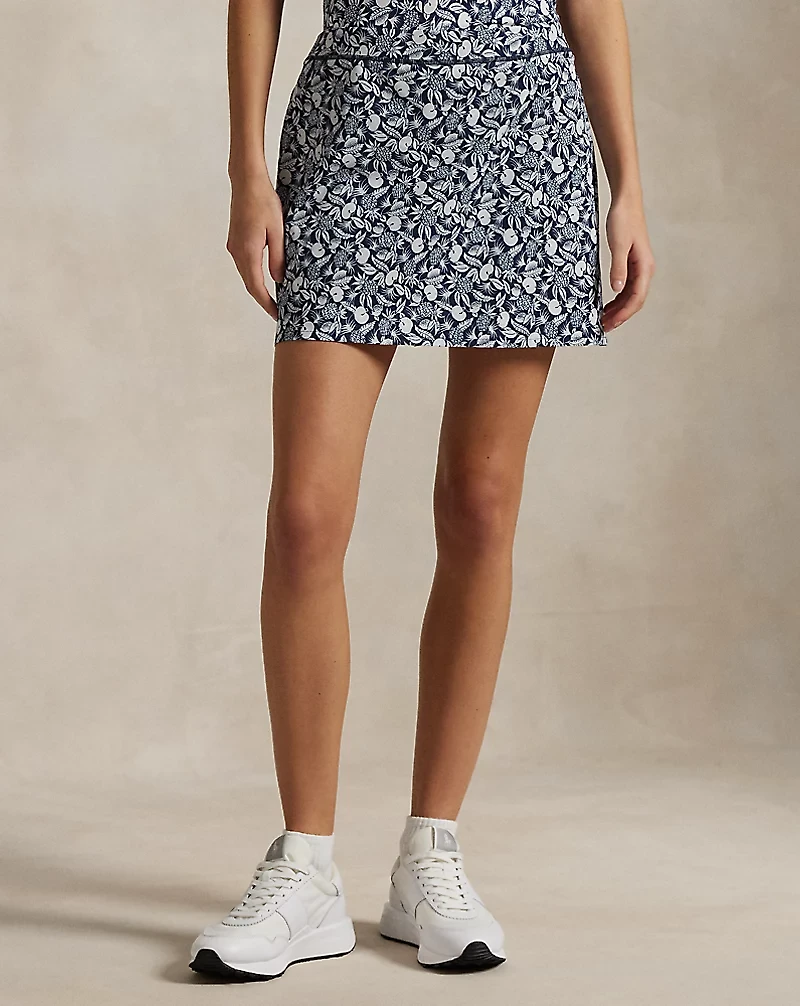 15" Print Back-Pleated Performance Skort