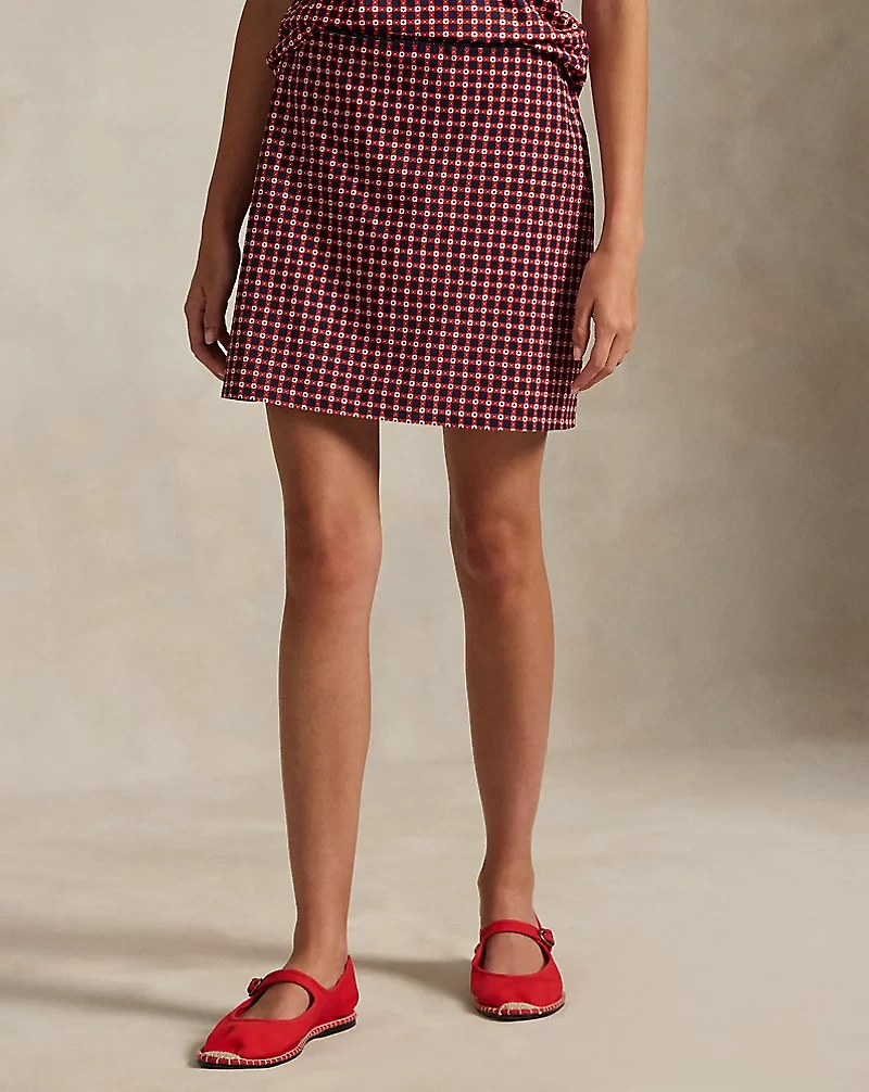 Gingham Performance Long Skort