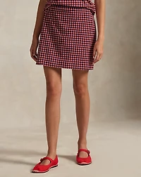 Gingham Performance Long Skort