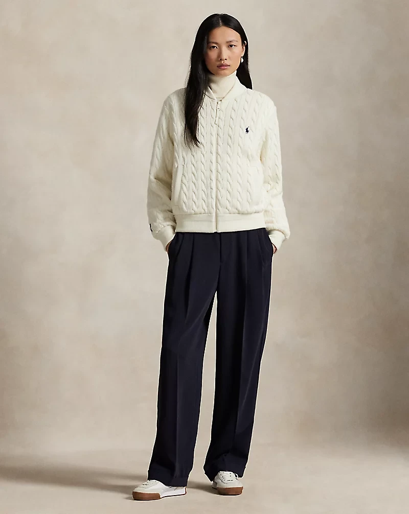 Hybrid Cable-Knit Bomber Jacket