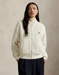 Hybrid Cable-Knit Bomber Jacket