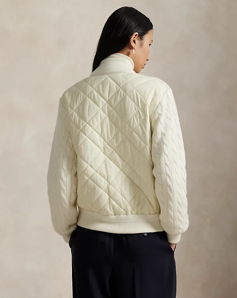 Hybrid Cable-Knit Bomber Jacket