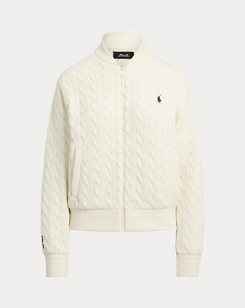 Hybrid Cable-Knit Bomber Jacket