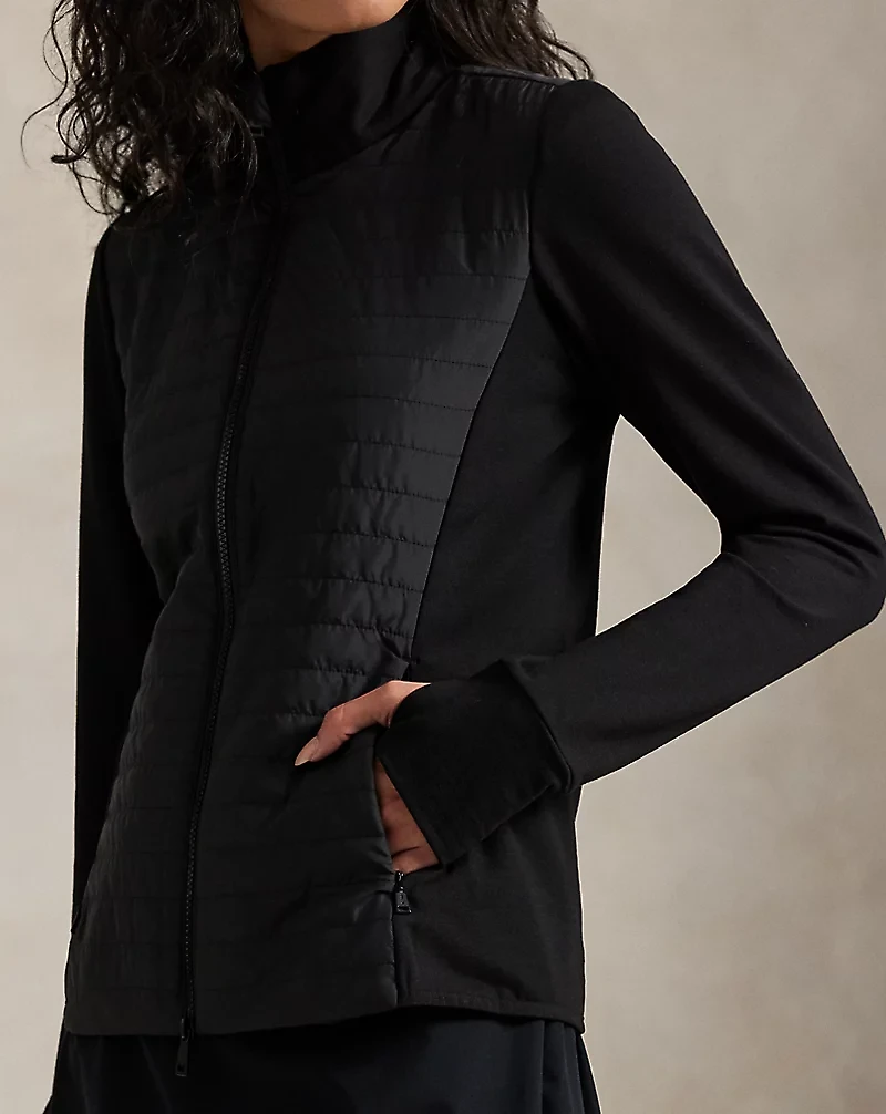 Hybrid French Terry-Quilted Zip Jacket