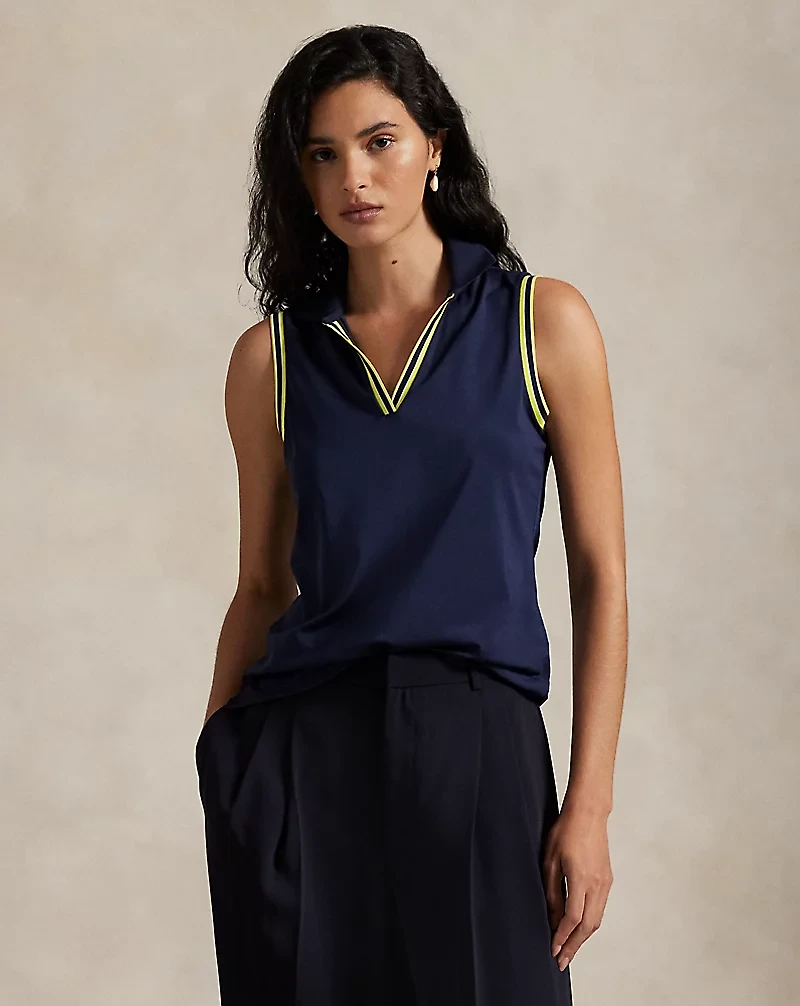 Slim Fit Sleeveless Polo Shirt
