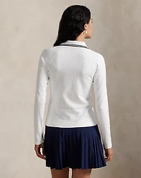 Cable Quarter-Zip Long-Sleeve Polo Shirt