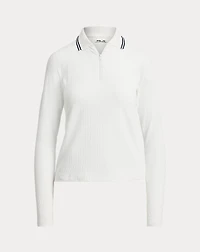 Cable Quarter-Zip Long-Sleeve Polo Shirt