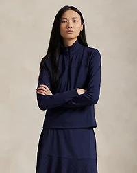 Eyelet-Panel Interlock Quarter-Zip