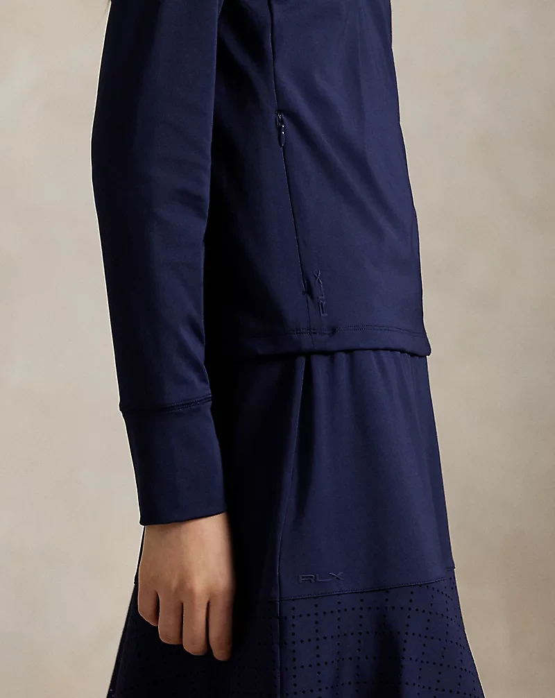 Eyelet-Panel Interlock Quarter-Zip