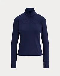 Eyelet-Panel Interlock Quarter-Zip