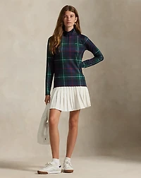 Plaid Stretch-Jersey Quarter-Zip