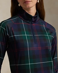 Plaid Stretch-Jersey Quarter-Zip