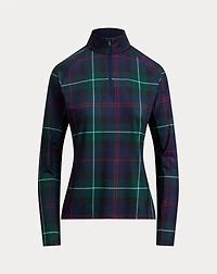 Plaid Stretch-Jersey Quarter-Zip