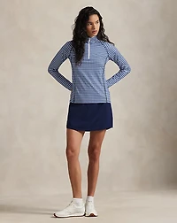 Gingham Stretch-Jersey Quarter-Zip