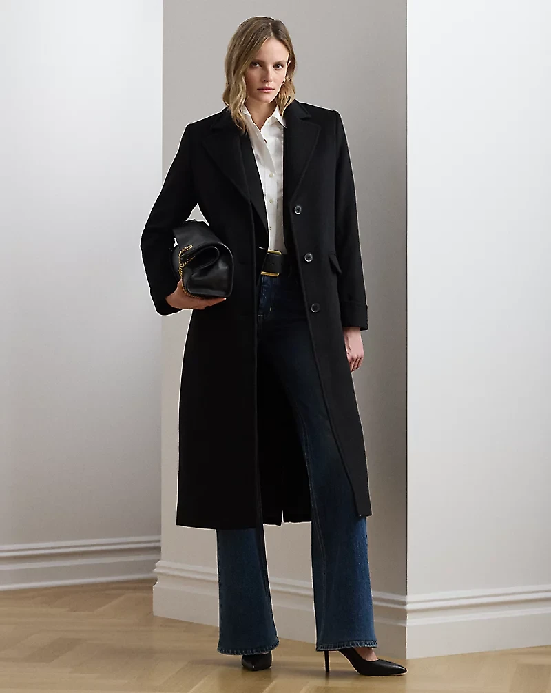 Double-Breasted Wool-Blend Coat
