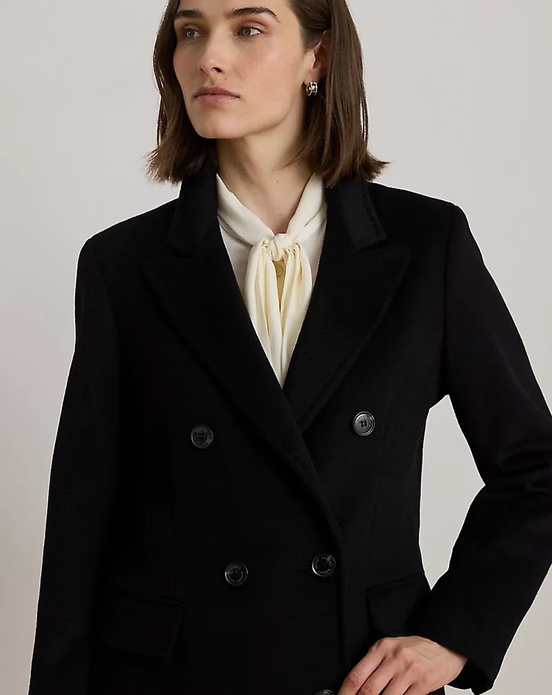 Double-Breasted Wool-Blend Coat
