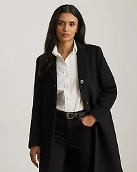 Wool-Blend Reefer Coat