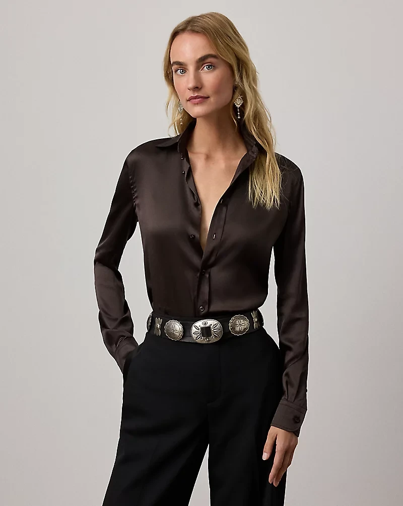 Cameron Straight Fit Silk Shirt