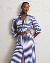 Vicki Striped Cotton Day Dress