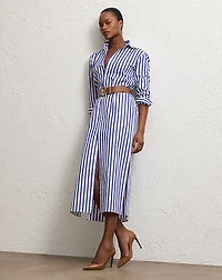 Vicki Striped Cotton Day Dress