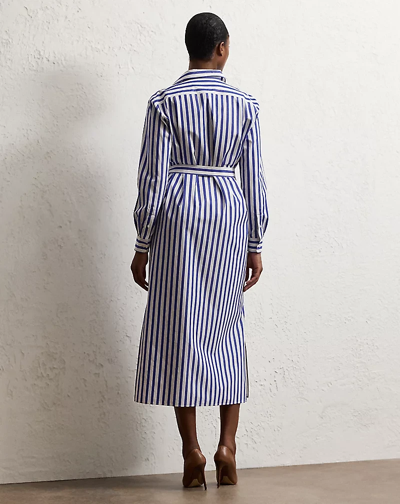 Vicki Striped Cotton Day Dress