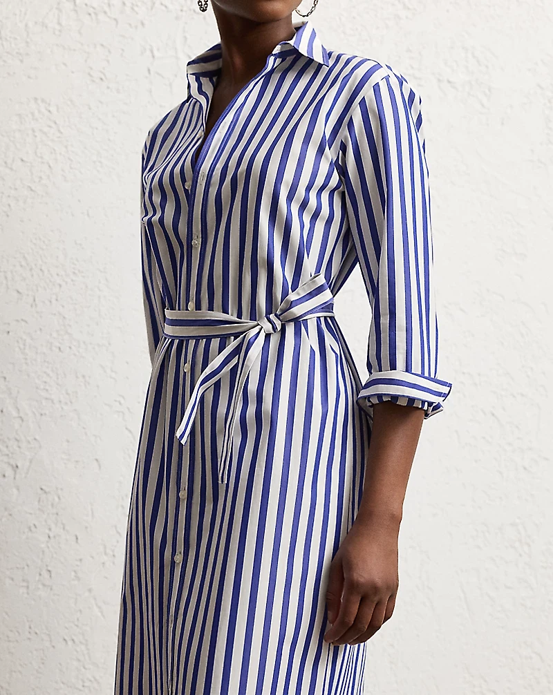 Vicki Striped Cotton Day Dress