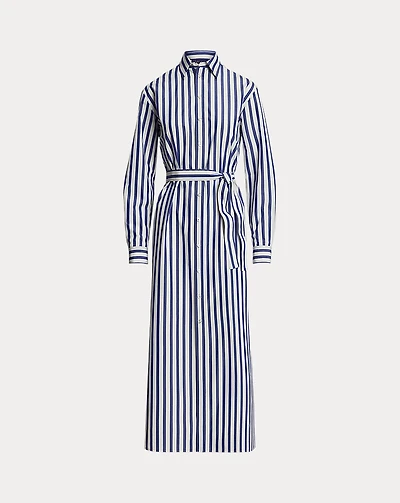 Vicki Striped Cotton Day Dress
