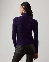 Cashmere Pointelle Funnelneck Sweater
