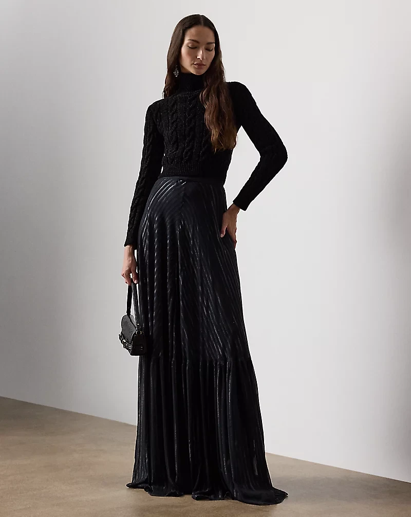 Silk-Blend Cropped Turtleneck Sweater