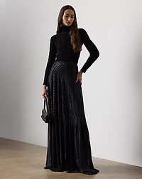 Silk-Blend Cropped Turtleneck Sweater
