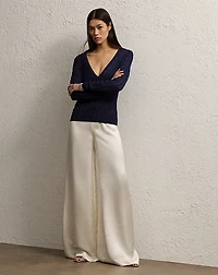 Daria Washed Satin Wide-Leg Pant