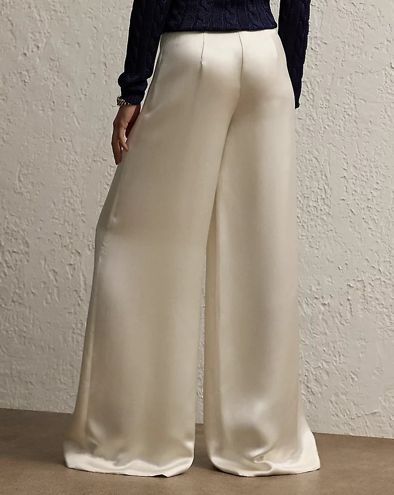 Daria Washed Satin Wide-Leg Pant