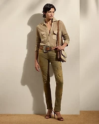Linen-Blend Mesh Sweater Shirt