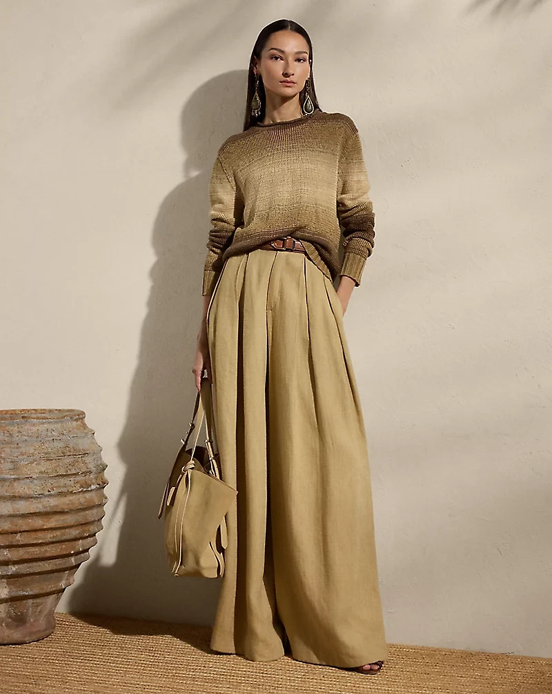 Ombré Linen-Blend Rollneck Sweater