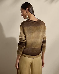Ombré Linen-Blend Rollneck Sweater