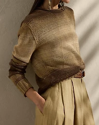 Ombré Linen-Blend Rollneck Sweater