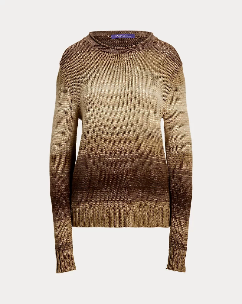 Ombré Linen-Blend Rollneck Sweater