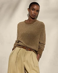 Silk Birdseye Crewneck Sweater