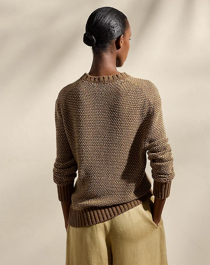 Silk Birdseye Crewneck Sweater