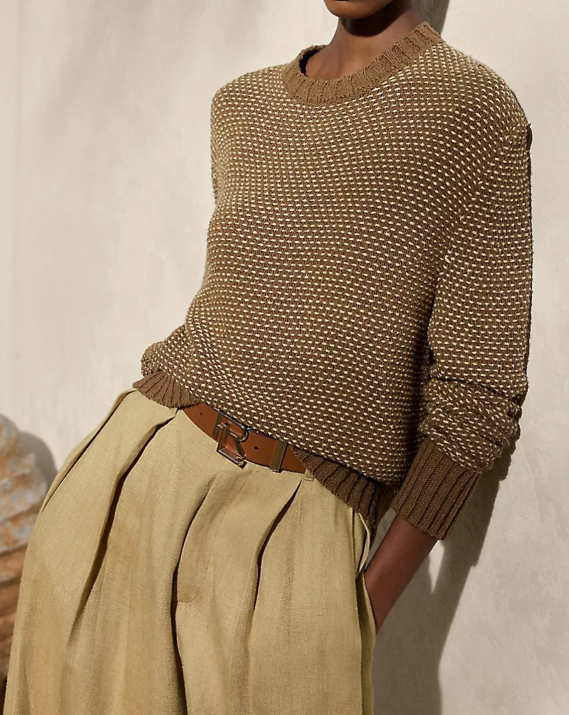 Silk Birdseye Crewneck Sweater