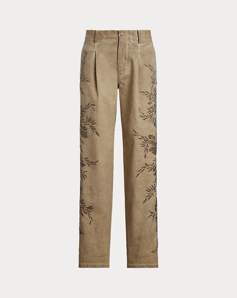 Fallon Embellished Cotton Chino Pant